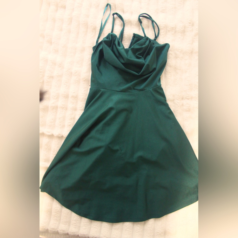 City Studio dark emerald green dress